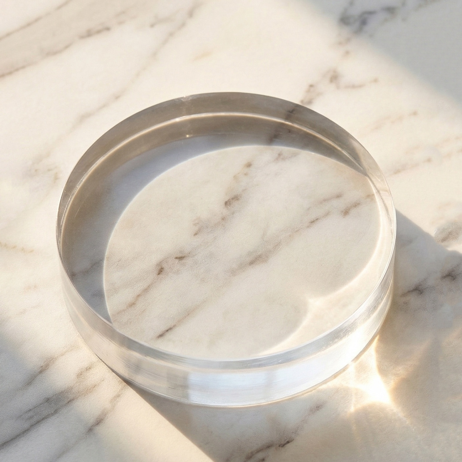 Paper Weight Crystal - 3.15 Inch Round Clear Crystal Paperweight