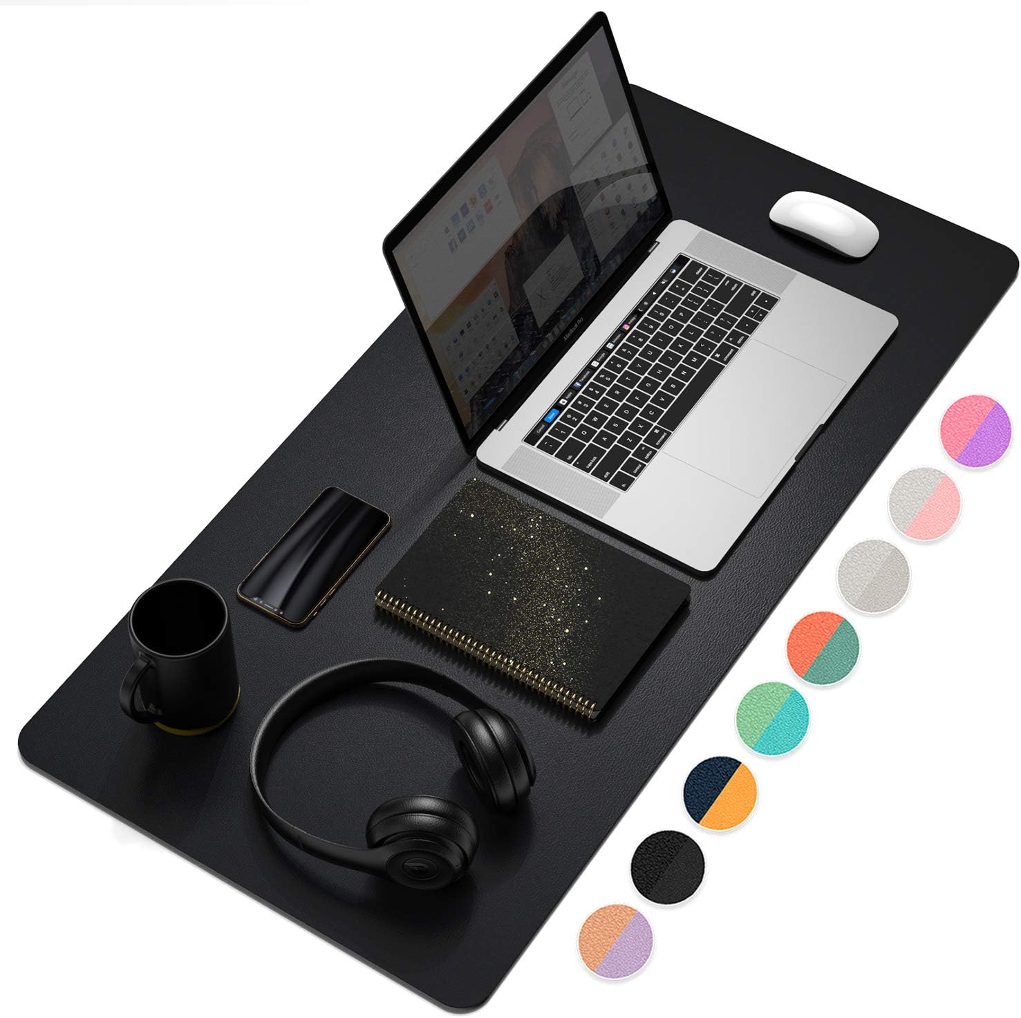 Leather Desk Pad - Dual-Sided Desk Pad Protector, Waterproof PU