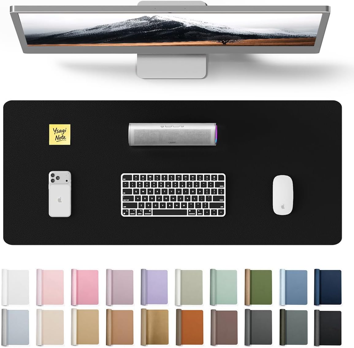 Leather Desk Pad - Large Leather Desk Pad Protector, Non-Slip
