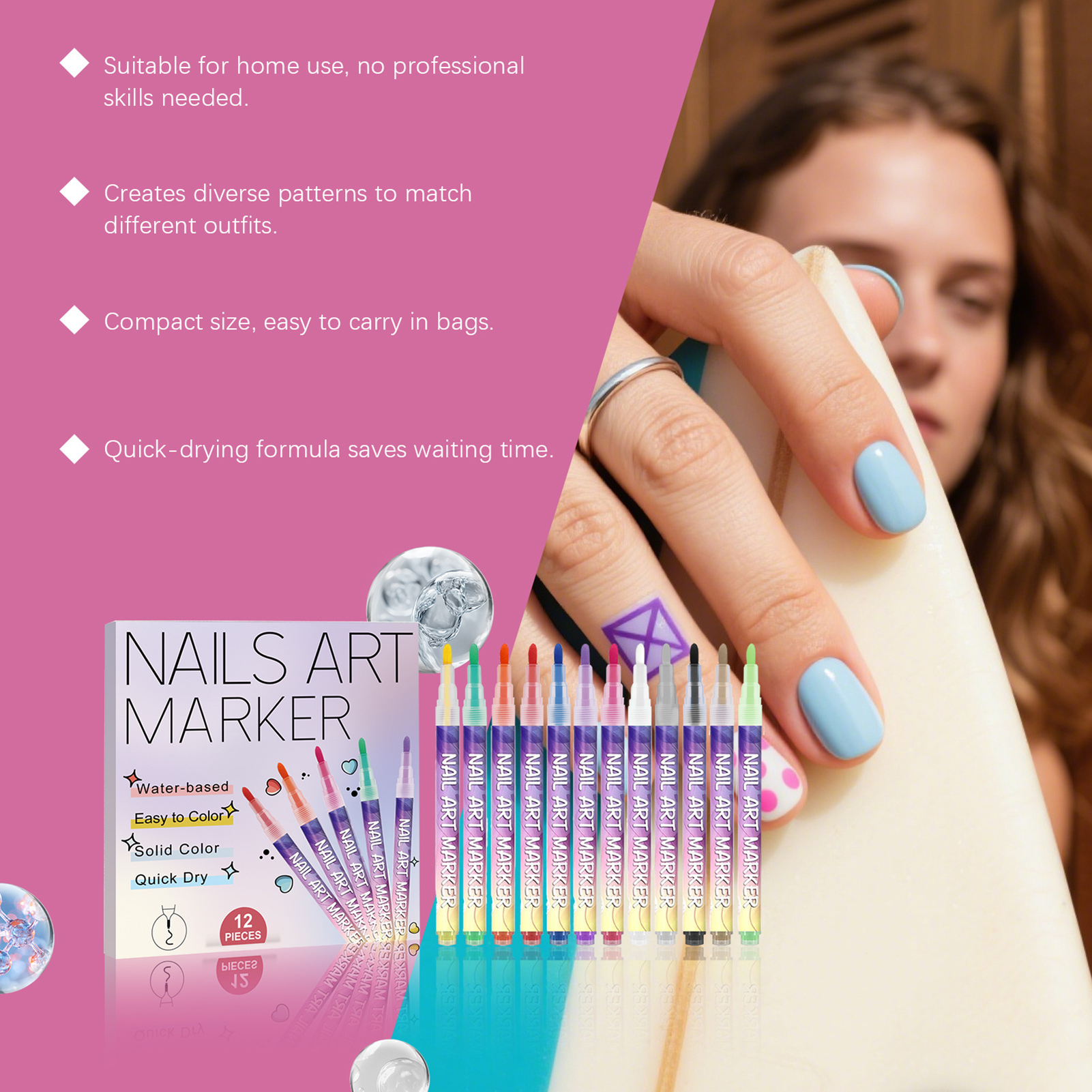 12Pcs Nail Art Pens With Fine  – Correction Pen Fine Bewertung und Preis