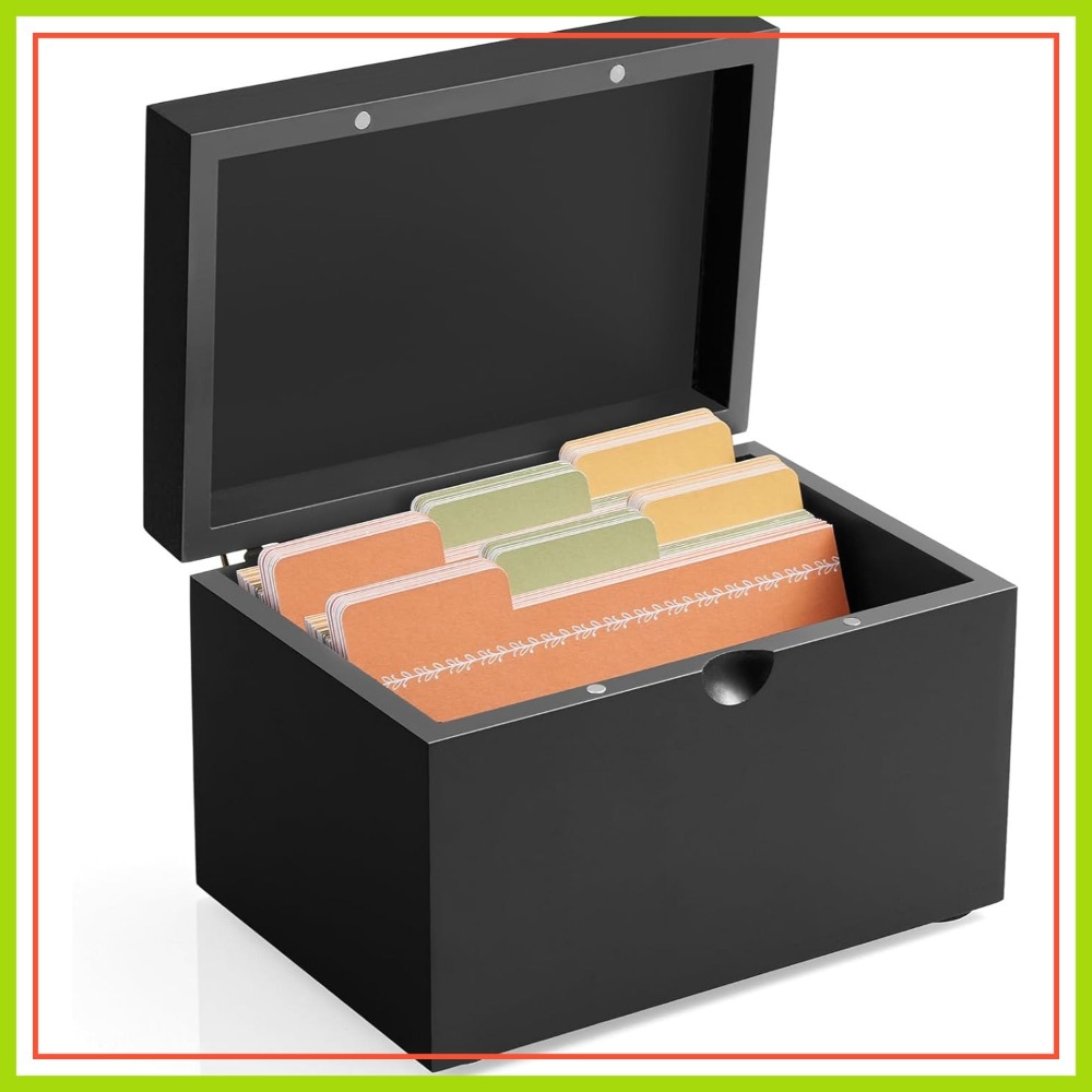 Wooden 3x5 Index Card Holder w – Card Index Box Bewertung und Preis