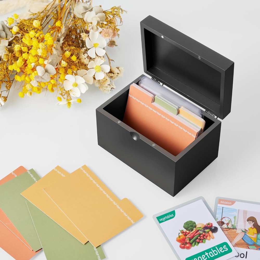 Wooden 3x5 Index Card Holder w – Card Index Box Bewertung und Preis