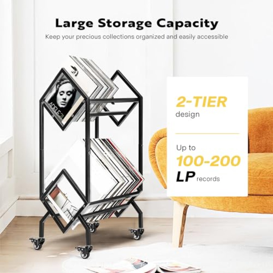 Vinyl Record Storage Rack, 2 T – Magazine Holder Rack Bewertung und Preis