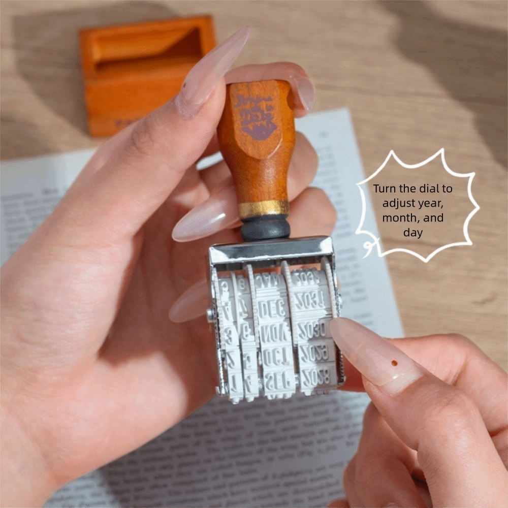 Retro Wooden Roller Date Seal  – Rubber Date Stamp Bewertung und Preis