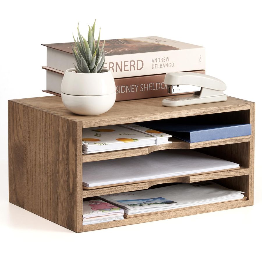 Wooden Desktop Organizer Paper – Magazine Holder Rack Bewertung und Preis