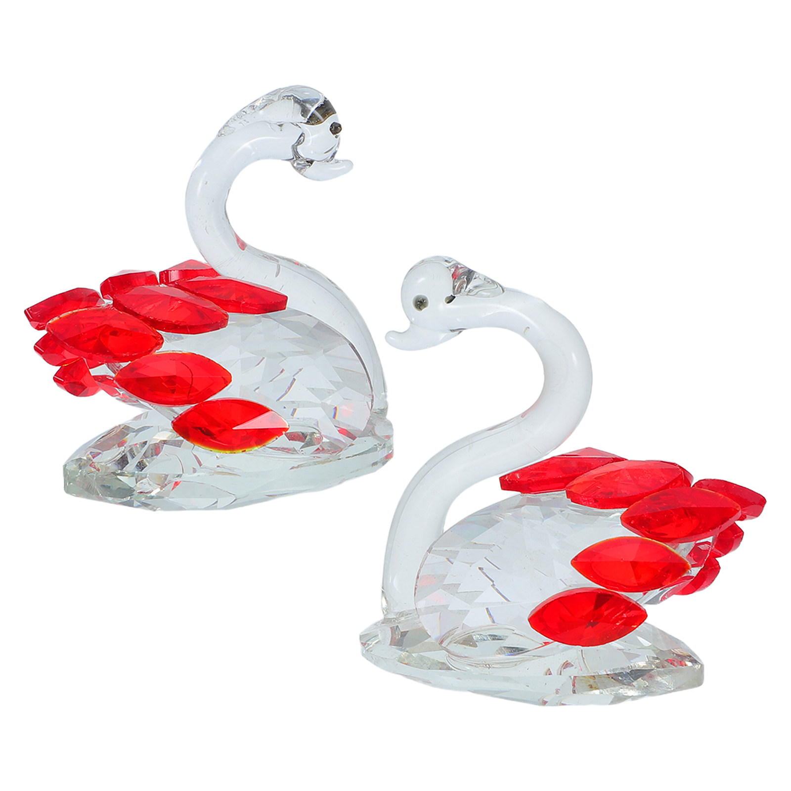 2Pcs Crystal Couple Swan Statu – Paper Weight Crystal Bewertung und Preis