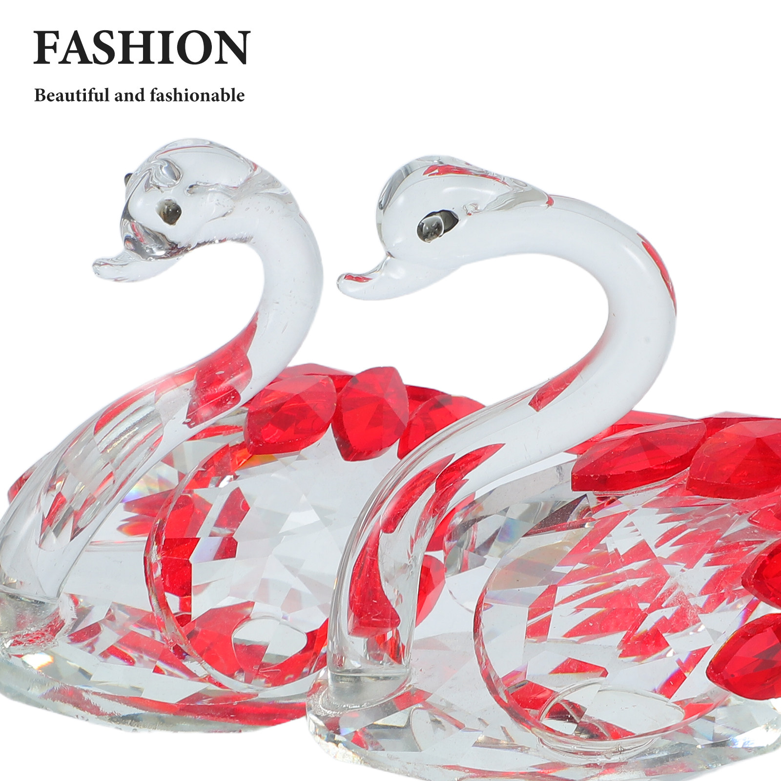 2Pcs Crystal Couple Swan Statu – Paper Weight Crystal Bewertung und Preis