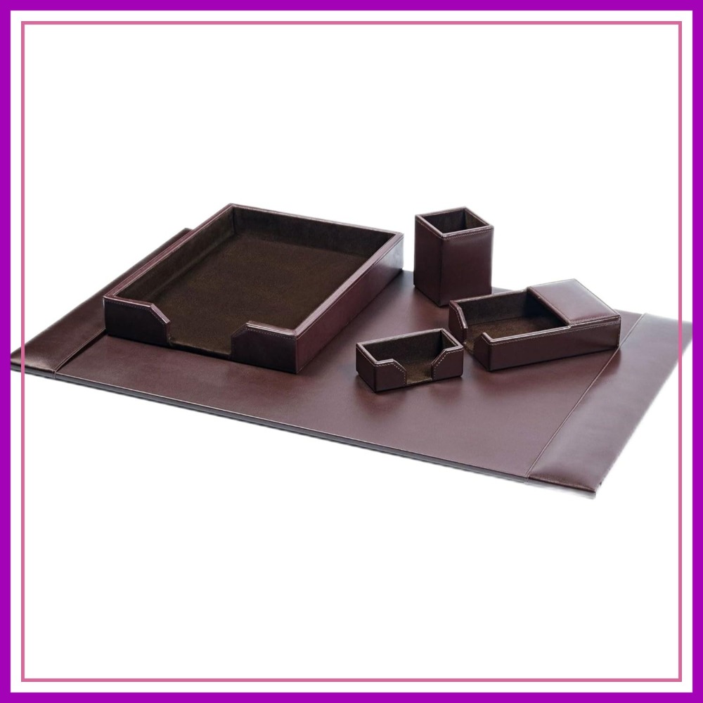 Bonded Leather Desk Set - Luxu – Leather Desk Pad Bewertung und Preis