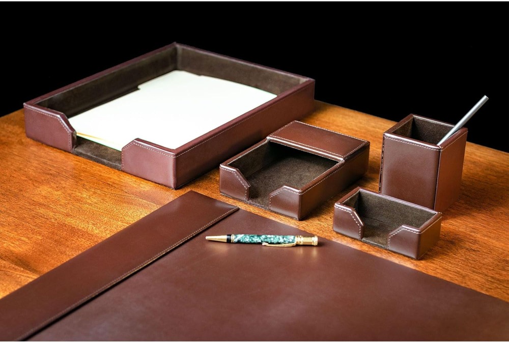 Bonded Leather Desk Set - Luxu – Leather Desk Pad Bewertung und Preis