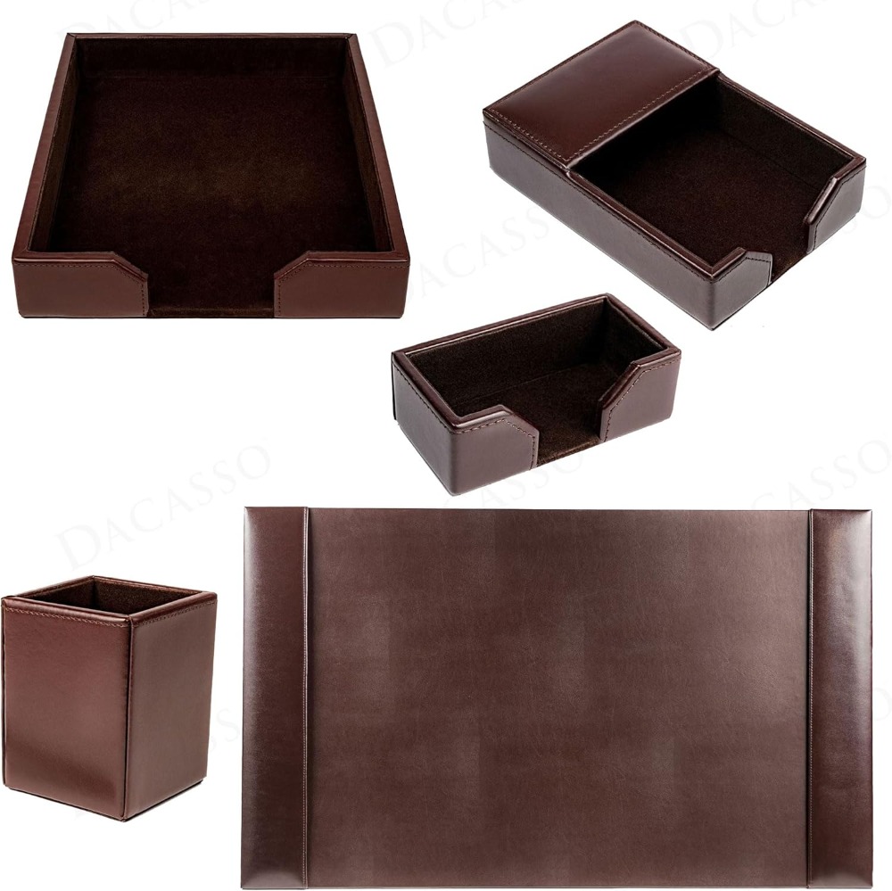 Bonded Leather Desk Set - Luxu – Leather Desk Pad Bewertung und Preis