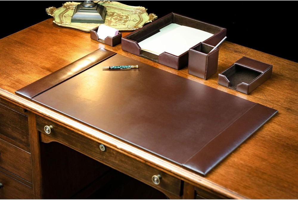 Bonded Leather Desk Set - Luxu – Leather Desk Pad Bewertung und Preis